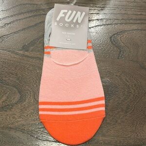 Orange & Gray Woman’s No Show Fun Socks